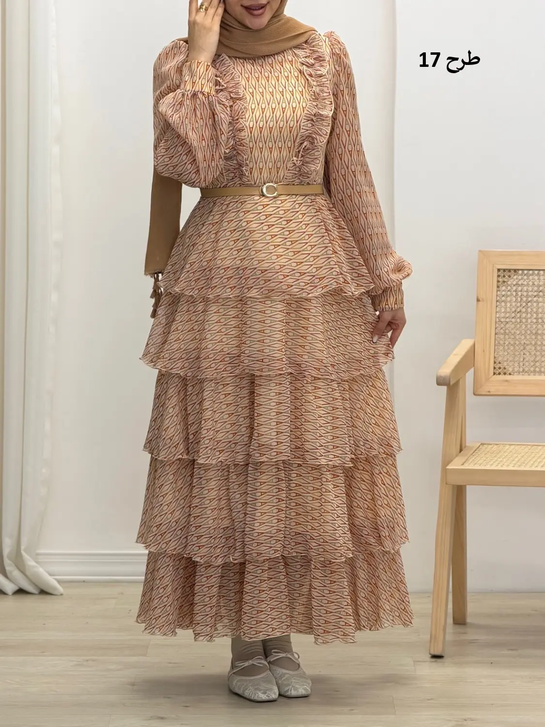 4241-پیراهن طبقه ای رز